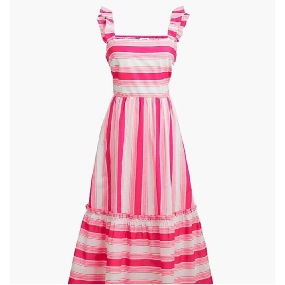Pink and White Striped Maxi Dress